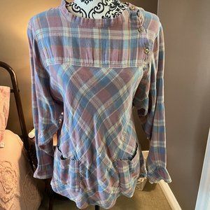 Isabel Marant Plaid Print Crew Neck Tunic